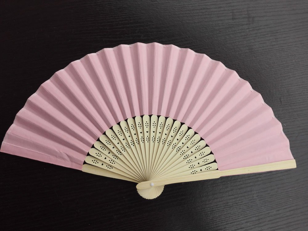 20Pcs/Lot 21cm Pink Wedding Paper Fans Paper Fans for Party Decorations Personalized Paper Fans