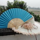 20Pcs/Lot 21cm Blue Wedding Paper Fans Paper Fans for Party Decorations Personalized Paper Fans
