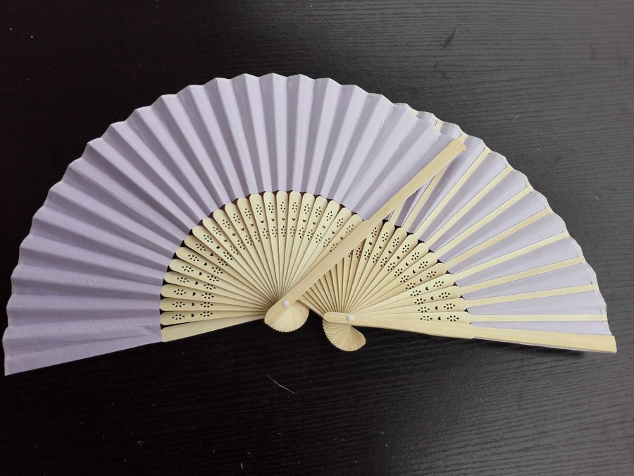 20Pcs/Lot 21cm Purple Wedding Paper Fans Paper Fans for Party Decorations Personalized Paper Fans