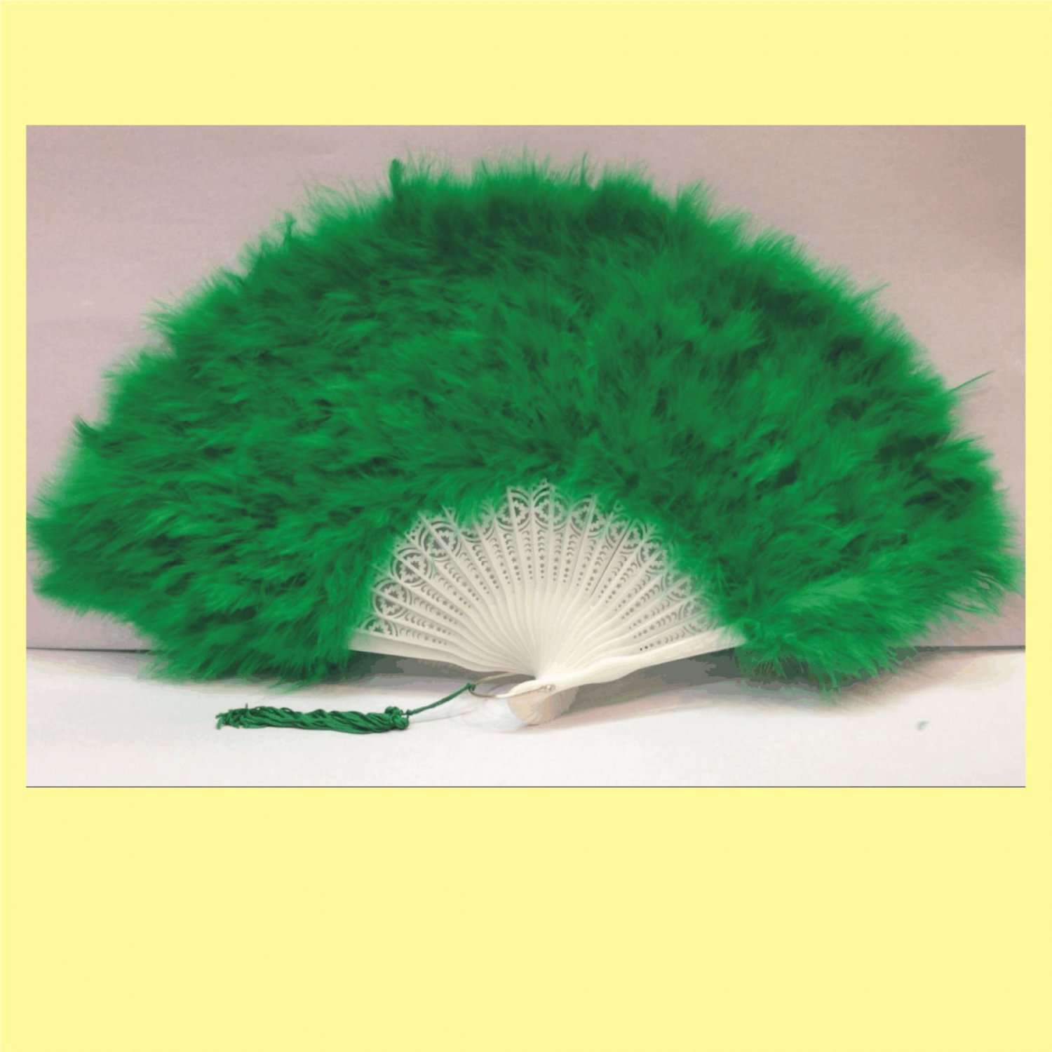 Forest Green  Marabou feather fan costumes Ladies Fancy Dress Wedding party burlesque