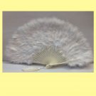 White Marabou feather fan costumes Ladies Fancy Dress Wedding party burlesque