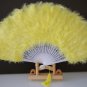Yellow Marabou feather fan costumes Ladies Fancy Dress Wedding party burlesque