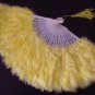 Yellow Marabou feather fan costumes Ladies Fancy Dress Wedding party burlesque