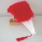 Red Marabou feather fan costumes Ladies Fancy Dress Wedding party burlesque