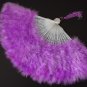 Purple Marabou feather fan costumes Ladies Fancy Dress Wedding party burlesque