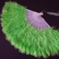 Emeraldgreen  Marabou feather fan costumes Ladies Fancy Dress Wedding party burlesque