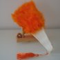 Orange Marabou feather fan costumes Ladies Fancy Dress Wedding party burlesque