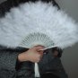 White Marabou feather fan costumes Ladies Fancy Dress Wedding party burlesque