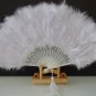 White Marabou feather fan costumes Ladies Fancy Dress Wedding party burlesque