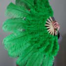 Green Marabou Fan Large Feather Fan Burlesque Fan 24" x 43"