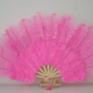 Pink Marabou Fan Large Feather Fan Burlesque Fan 21" x 38"