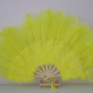 Yellow Marabou Fan Large Feather Fan Burlesque Fan 21" x 38"