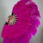 Hotpink Marabou Fan Large Feather Fan Burlesque Fan 21" x 38"