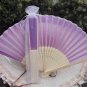 Free Shipping 20Pcs/Lot Plain Purple Silk Hand Fans for Wedding 21cm with Organza Gift Bag