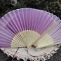 Free Shipping 20Pcs/Lot Plain Purple Silk Hand Fans for Wedding 21cm with Organza Gift Bag