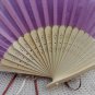 Free Shipping 20Pcs/Lot Plain Purple Silk Hand Fans for Wedding 21cm with Organza Gift Bag