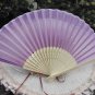 Free Shipping 20Pcs/Lot Plain Purple Silk Hand Fans for Wedding 21cm with Organza Gift Bag