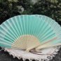 Free Shipping 20Pcs/Lot Plain Light Green Silk Hand Fans for Wedding 21cm with Organza Gift Bag