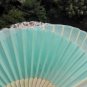 Free Shipping 20Pcs/Lot Plain Light Green Silk Hand Fans for Wedding 21cm with Organza Gift Bag