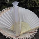 Free Shipping 20Pcs/Lot Plain White Silk Hand Fans for Wedding 21cm with Organza Gift Bag