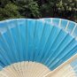 Free Shipping 20Pcs/Lot Plain Blue Silk Hand Fans for Wedding 21cm with Organza Gift Bag