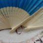 Free Shipping 20Pcs/Lot Plain Blue Silk Hand Fans for Wedding 21cm with Organza Gift Bag