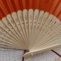 Free Shipping 20Pcs/Lot Plain Orange Silk Hand Fans for Wedding 21cm with Organza Gift Bag