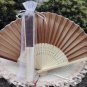 Free Shipping 20Pcs/Lot Plain Coffee Silk Hand Fans for Wedding 21cm with Organza Gift Bag
