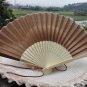 Free Shipping 20Pcs/Lot Plain Coffee Silk Hand Fans for Wedding 21cm with Organza Gift Bag