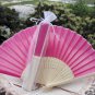 Free Shipping 20Pcs/Lot Plain Hot Pink Silk Hand Fans for Wedding 21cm with Organza Gift Bag
