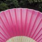 Free Shipping 20Pcs/Lot Plain Hot Pink Silk Hand Fans for Wedding 21cm with Organza Gift Bag
