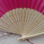 Free Shipping 20Pcs/Lot Plain Hot Pink Silk Hand Fans for Wedding 21cm with Organza Gift Bag