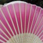 Free Shipping 20Pcs/Lot Plain Hot Pink Silk Hand Fans for Wedding 21cm with Organza Gift Bag