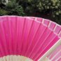 Free Shipping 20Pcs/Lot Plain Hot Pink Silk Hand Fans for Wedding 21cm with Organza Gift Bag
