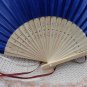 Free Shipping 20Pcs/Lot Plain Dark Blue Silk Hand Fans for Wedding 21cm with Organza Gift Bag
