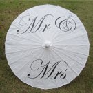33" White Parasol Mr & Mrs  Parasol Photography Prop Parasol Ceremony Decor