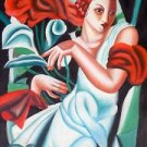 ORIG SIGNED F BRUCE OIL PAINTING 24X27 UNSTRETCHED CANVAS SEXY STRIKING WOMAN