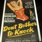 27X40 CLASSIC MOVIE POSTER DONT BOTHER KNOCK SEXY MARILYN MONROE QUALITY REPRINT