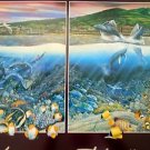 1988 24x36 ART PRINT ROBERT LYN NELSON HAWAII LAHAINA RHYTHMS WHALES TROPICAL
