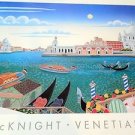 NICE 1994 23X39 ART PRINT LITHO THOMAS McKNIGHT VENETIAN LAGOON ITALY GONDOLA