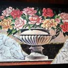 24X36 ART PRINT LITHO KEITH MALLETT FLORAL ARRANGEMENT FOIL GREEK URN ROSES RED