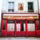 1997 25X31 ART PRINT ANDRE RENOUX PARIS FRANCE ARTIST CAFE A L'ARTISTE ASSOIFFIE