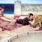1993 24X32 FINE ART PRINT LAWRENCE ALMA TADEMA THE FOUNTAIN GREEK ROMAN CHERUBS