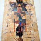 20X39 ABSTRACT MODERN PRINT RICHARD HALL TIME LAPSE I NUMBERS MUSIC NOTES SHAPES