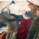 COOL 2004 24X30 FINE ART PRINT JEFF PYKERMAN RAMBLE ON BOOGIE JAZZ BAND PIANO