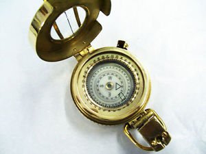 Solid Brass Nautical British Military WW2 Mark III Prismatic Pocket Compass