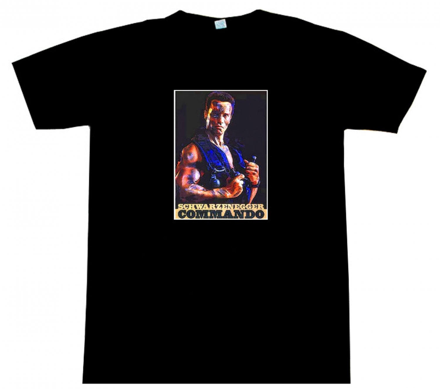 Commando Movie Poster Schwarzenegger T-Shirt BEAUTIFUL!