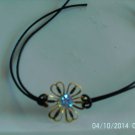 Flower bracelet/ faux leather