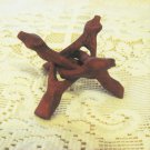 Carved Wood Display Stand for Mineral Crystal Specimens, 3 legs, 3-3/4"
