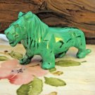 African Malachite Lion, 4-1/2" Carved Semi Precious Stone